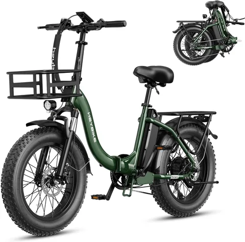 Miniatura 13 de Heybike Ranger 2.0 Foldable Electric Bike for Adults, 20"*4 Fat Tire Ebike with 1400W Peak Motor, 28 MPH Max Speed, 600Wh Removable Battery, Up to