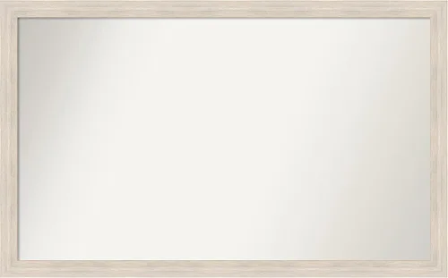 Miniatura 555 de Amanti Art Espejo de baño blanco para sobre el fregadero, 30 x 35 pulgadas, espejo de tocador rectangular estrecho de Eva de oro blanco, marco