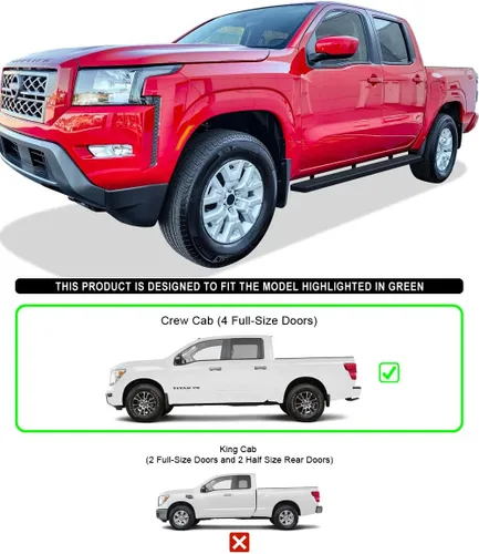 Miniatura 2 de APS Estribos (barras Nerf barras escalones laterales) compatibles con Nissan Frontier 2005-2026 Crew Cab