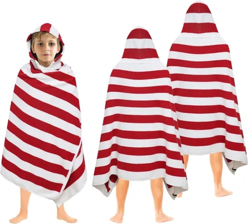 Miniatura 21 de ORIGINAL KIDS Toalla de baño con capucha, 100 % algodón de rizo grande con capucha para niños, toalla de playa para ducha de niños pequeños, toalla