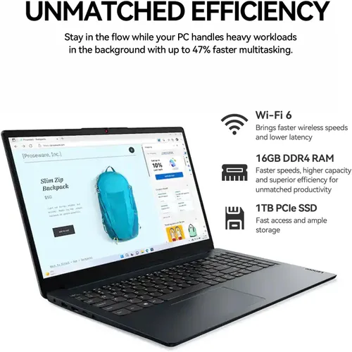 Miniatura 6 de Lenovo Ideapad 1i 2026 - Computadora portátil con pantalla táctil de 15.6 pulgadas, pantalla táctil FHD IPS de 15.6 pulgadas, Intel 10-Core i5-1335U