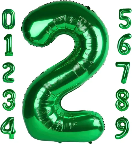 Miniatura 204 de Globos de números de 5 globos de 40 pulgadas, decoraciones de cumpleaños azules para niños y niñas, globos de números azul marino grandes