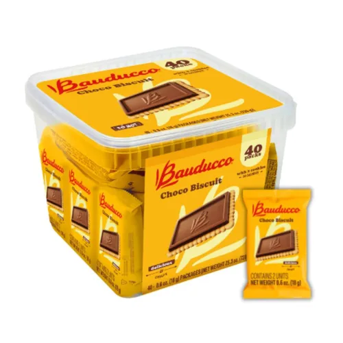 Miniatura 6 de Bauducco Galletas Choco Biscuit – Galletas crujientes cubiertas de chocolate, envueltas individualmente para aperitivos, postres y loncheras, 15.2