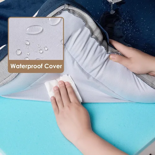 Miniatura 208 de EHEYCIGA – Cama ortopédica impermeable para perros pequeños, de espuma viscoelástica tipo caja de huevos, con bordes elevados y base antideslizante