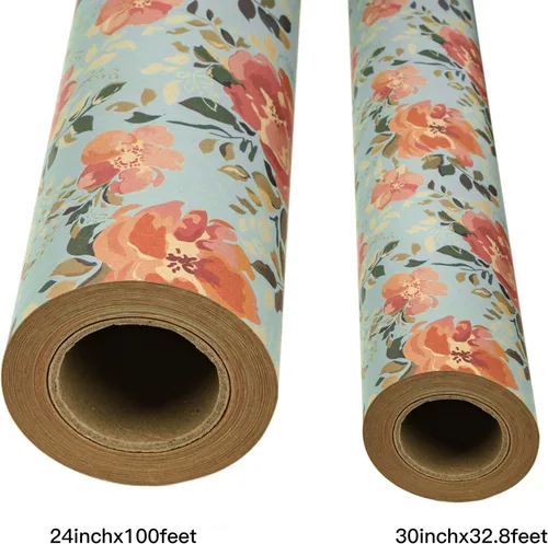 Miniatura 7 de RUSPEPA - Rollo de papel de estraza para envolver regalos, diseño de cumpleaños; ideal para cumpleaños, fiesta, baby shower; 24 pulgadas x 100 pies