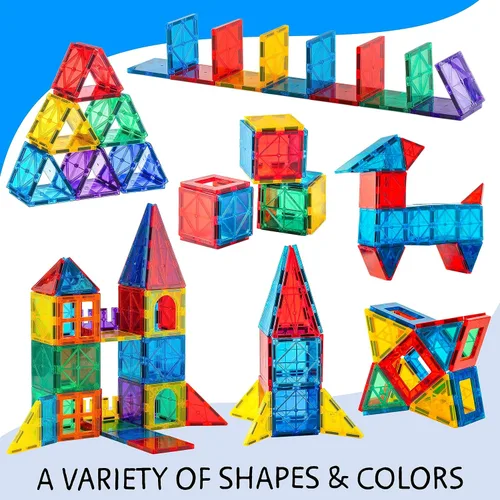 Miniatura 7 de Fichas Magnéticas 56 Piezas, Fichas Magnéticas para Niños y Niños Pequeños de 3 a 8 años, Juguete Magnético para Niños y Niñas de 3, 4, 5, 6, 7, 8