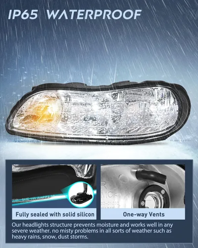 Miniatura 4 de Nilight Conjunto de faros Compatible con 1997 1998 1999 2000 2001 2002 2003 Malibu 2004 2005 Chevy Classic 1997-1999 Oldsmobile Cutlass Reemplazo