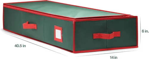 Miniatura 4 de Organizador de papel de regalo de alta calidad, soporte para papel de regalo con bolsillos adicionales para decoraciones navideñas, asas reforzadas