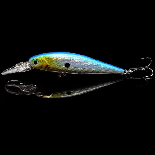 Miniatura 9 de Paquete de 10 señuelos de pesca, cebos duros, crankbait y Swimbait Kit de señuelos para agua dulce y salada, lubina, trucha, lucioperca, pez rojo