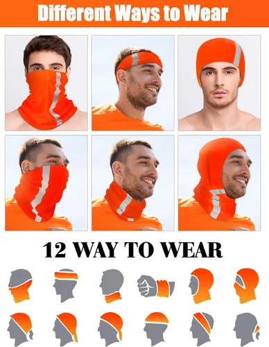 Miniatura 3 de SATINIOR 8 piezas de polaina reflectante para el cuello para hombre, pasamontañas de ciclismo, máscara facial, bandana para el sol para hombre