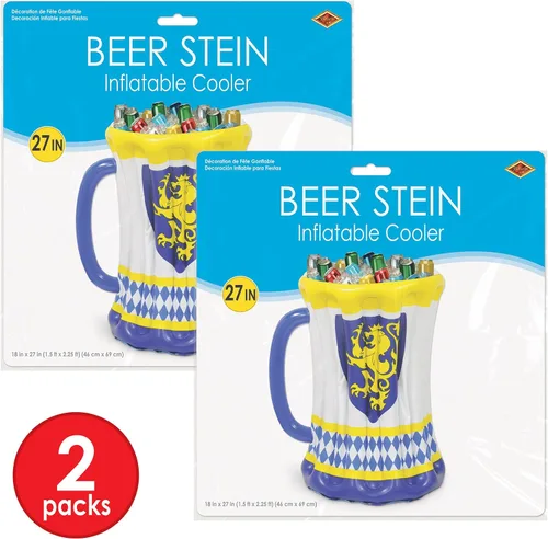 Miniatura 6 de Beistle Hielera inflable de la taza de cerveza del Oktoberfest – Enfriador de bebidas, contenedores de bebidas para fiestas, enfriador de bebidas