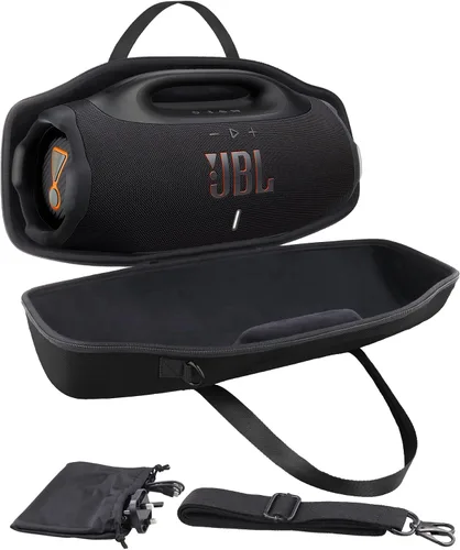 co2CREA Funda de viaje rígida de repuesto para altavoz Bluetooth portátil impermeable JBL Boombox 4 (funda negra)