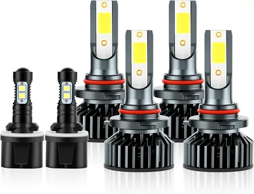 EMuna Compatible con Chevrolet Chevy Tahoe 2001-2006 Bombillas LED para faros delanteros 9005 9006 de haz alto y bajo + Kit de bombillas LED para