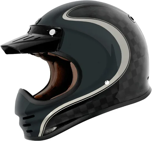 Miniatura 10 de TORC T3/Baja - Casco de motocicleta de fibra de vidrio retro clásico de cara completa con aprobación DOT y ECE Lealtad blanca brillante