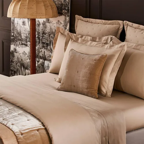 Miniatura 4 de Yves Delorme Triomphe Dune - Sábana encimera tamaño matrimonial/Queen de 94 x 116 pulgadas, sábanas lujosas extra suaves y cálidas, ropa de cama