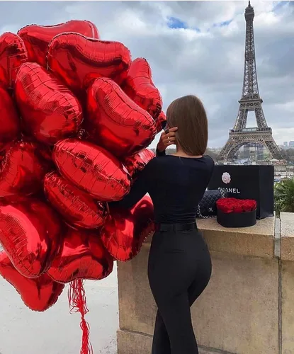 Miniatura 3 de 10 globos rojos de aluminio con forma de corazón de 18 pulgadas, globos de Mylar para baby shower, boda, decoraciones de San Valentín, globos