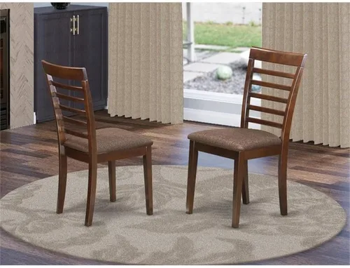 Miniatura 2 de East West Furniture MLC-MAH-C Milan - Sillas de comedor - Sillas de madera tapizadas de tela de lino, juego de 2, caoba