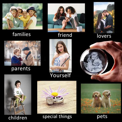 Miniatura 7 de Bola de fotos de cristal personalizada, bola de cristal con foto personalizada, accesorios de decoración del hogar, esfera de cristal para fotos