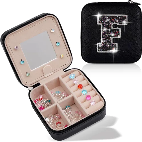Miniatura 89 de Uygafly Joyero de viaje – Joyero personalizado para mujeres, pequeño organizador de joyas, bonitos organizadores de joyas y estética