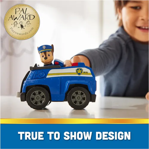 Miniatura 3 de Paw Patrol, Patrulla de Chase, Vehículo de juguete con figura de acción coleccionable, juguetes para niños con conciencia sostenible para niños