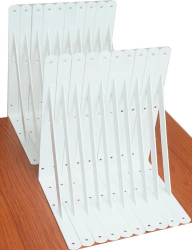Miniatura 64 de Paquete de 16 soportes de estante resistentes negros de 20 pulgadas de largo x 12 pulgadas de alto con tornillos, soportes de estante de metal
