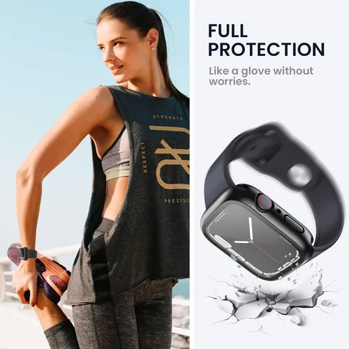 Miniatura 5 de Tensea - Funda protectora de pantalla impermeable para Apple Watch (2 en 1) para Apple Watch Serie SE 7, 5, 4, accesorios de 41 mm, iWatch protector