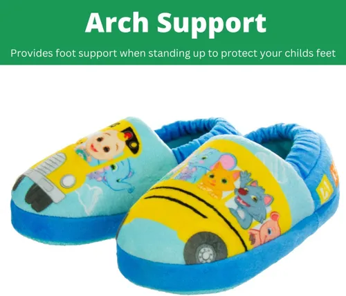 Miniatura 3 de Josmo Cocomelon Pantuflas para niños pequeños, zapatos de casa para niños y niñas, mocasines de cama de felpa cálida, zapatos de cocomelon