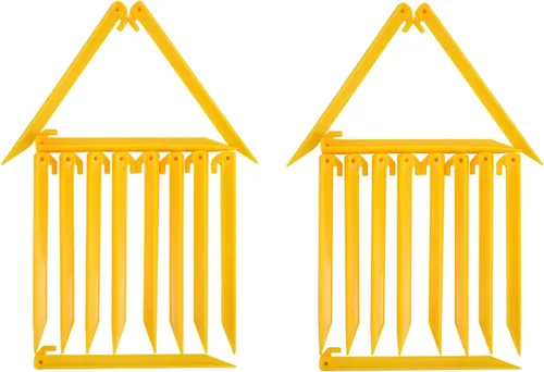 Estacas de plástico de 12 pulgadas para tienda de campaña, 24 piezas resistentes y más grandes y duraderas, gancho para campamentos al aire libre y