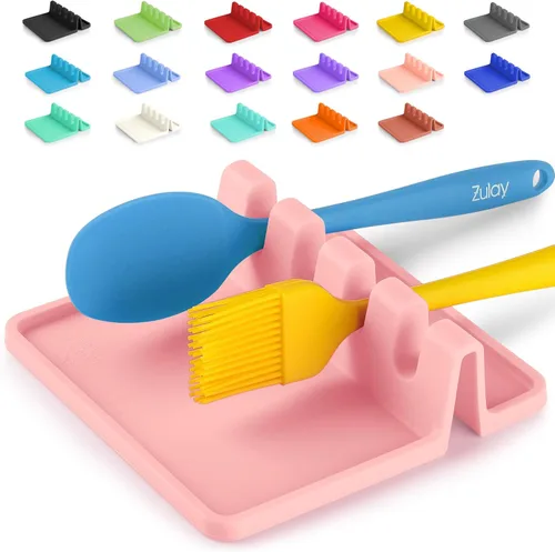 Miniatura 26 de Zulay - Soporte extragrande de silicona con bandeja antigoteo para múltiples utensilios de cocina, reposacucharas resistente al calor y sin BPA