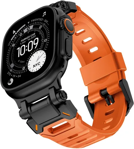Miniatura 26 de KADES Correa deportiva resistente de TPU para Apple Watch Ultra 3/2/1 de 1.929 in, conectores metálicos para Apple Watch Series 11/10/SE3 de 1.81