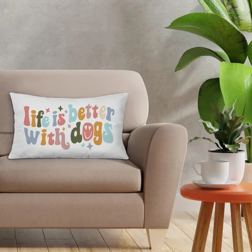 Miniatura 2 de Preppy - Funda de almohada decorativa retro con citas divertidas de perro, 12 x 20 pulgadas, divertida vida es mejor, decoración para el hogar