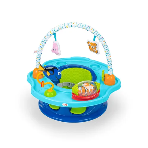 Miniatura 14 de Bright Starts SuperSeat Playful Paradise 3 en 1, asiento de actividades para bebé con juguetes, bandeja para aperitivos, asiento elevador, bandeja