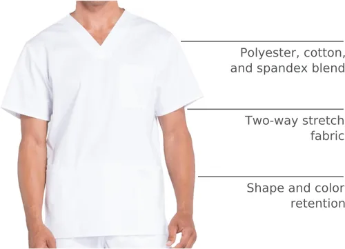 Miniatura 85 de Cherokee WW Professionals WW695 - Camisa de uniforme sanitario para hombre, con cuello en V