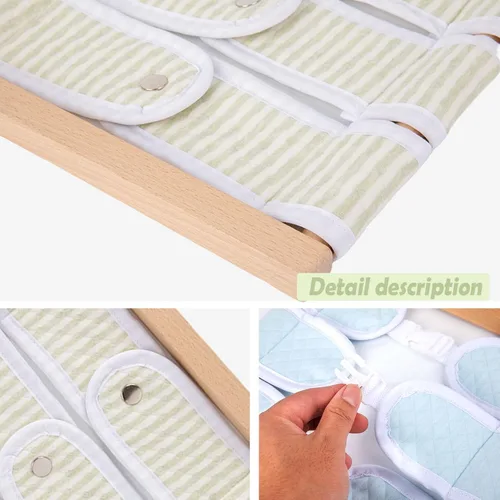 Miniatura 5 de Montessori - Juguetes de madera para vestirse, tabla de aprendizaje, habilidades básicas de vestir: botones, broches de presión, cremalleras