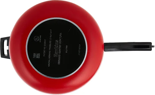 Miniatura 5 de Hawkins Olla a presión Contura de 5 litros, cocina de tapa interior Handi con revestimiento de cerámica, rojo tomate (CTR50)