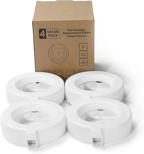 Miniatura 8 de Paquete de 4 filtros de repuesto para dispensador de agua de mascotas por gravedad de 3.6L/4.6L/6L/8L, repuesto de filtro de agua para perros