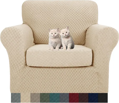 Miniatura 44 de MAXIJIN funda para sofá de 4 piezas, para sofás de 3 plazas, muy elástica, no se desliza, para perros, para mascotas, protector elástico de muebles