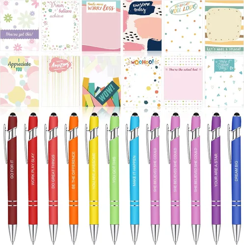 Miniatura 9 de Geyee 24 notas adhesivas divertidas para enfermeras con divertidos bolígrafos de 3 x 4 pulgadas, bloc de notas con refranes para compañeros