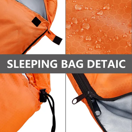Miniatura 4 de Sacos de Dormir para Adultos, Niños y Niñas - Saco de Dormir Ligero Impermeable para Clima Cálido y Frío con Mochila Compacta, Ideal para 3-4 Rojo