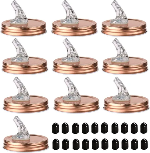 Miniatura 18 de Tarro con pico vertedor Mason Jar. Picos vertedores de flujo libre para tarro Mason Jar, tarro Mason para pico de boca regular tamaño 70mm Paquete