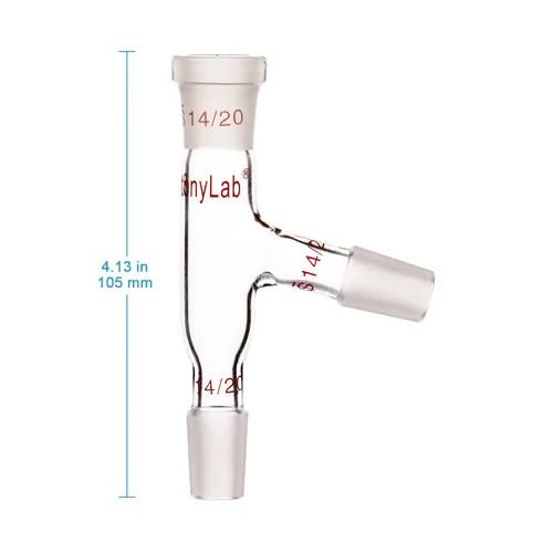 Miniatura 2 de StonyLab Adaptador de destilación de 3 vías con juntas 14/20 para aparatos de destilación