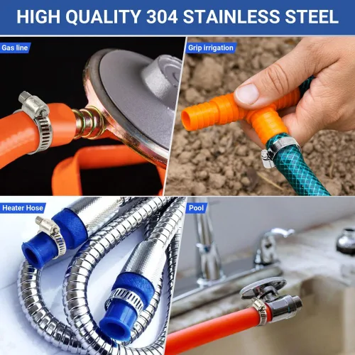Miniatura 5 de Paquete de 30 abrazaderas de manguera de acero inoxidable – Abrazadera de línea de combustible de metal ajustable de 1/4 pulgadas ~ 1/2 pulgadas