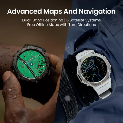 Miniatura 3 de Amazfit Recondicionado T-Rex 3 Reloj Inteligente Militar Rugoso 48mm, GPS, Mapas Offline, Resistente al Agua 100m, Reloj Inteligente de Fitness