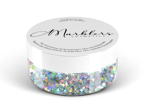 MARBLERS Brillantina de forma gruesa de grado cosmético [estrella] 0.11 onzas (0.11 oz) | Escamas | No tóxica | Vegana | Libre de crueldad animal |