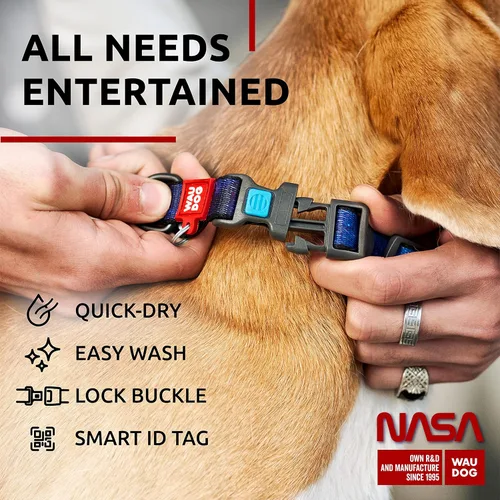 Miniatura 5 de Collar de Nylon para Perros WAUDOG - Collar Ajustable para Perros Grandes, Pequeños y Medianos - Collares Separables para Cachorros de Razas Grandes
