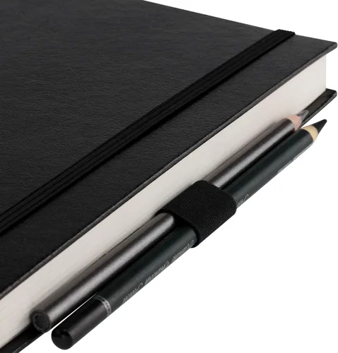 Creative Mark Cuaderno de bocetos encuadernado de cuero duro [160 páginas - 4 x 6], diario de cuero sintético en relieve negro, papel sin ácidos,