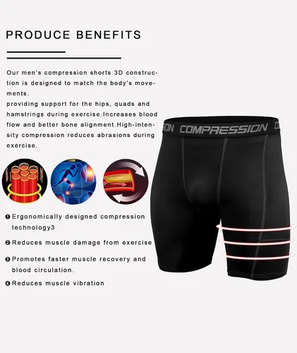 Miniatura 6 de Pantalones cortos de compresión para hombre, 3