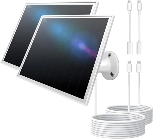 Miniatura 9 de Panel solar de 8 W para cámara de seguridad al aire libre, micro USB de 5 V y cargador de panel solar USB - C, se adapta a Eufy/Wyze/Reolink DC 5V