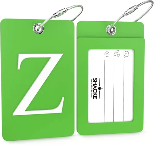 Miniatura 70 de Etiqueta de equipaje con inicial, totalmente flexible, con aro de acero inoxidable, letra G