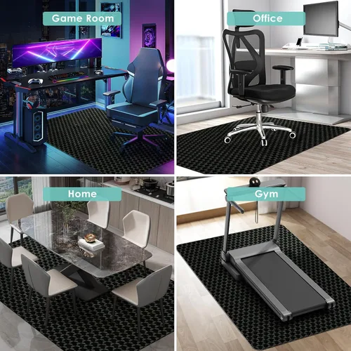 Miniatura 6 de Vicwe Tapete para silla de oficina para suelo de madera dura, 48 x 36 pulgadas, tapete para silla de juegos para madera dura, fácil deslizamiento